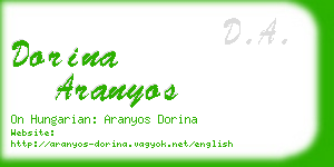 dorina aranyos business card